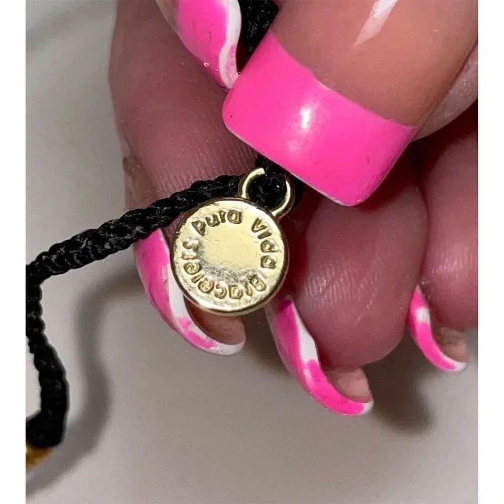 Pura Vida Boss Alphabet Bead Bracelet Black Adjustable Friendship Bracelet​ - Picture 3 of 5